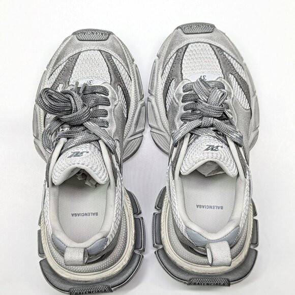Balenciaga 3XL Distressed Suede & Mesh Sneakers Light Grey Size 37 MSRP $1,130 - Picture 8 of 15